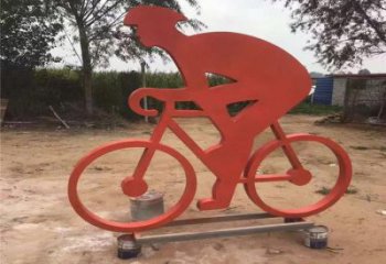噴漆自行車雕塑廠家 中式小品 廣場不銹鋼自行車雕塑定做
