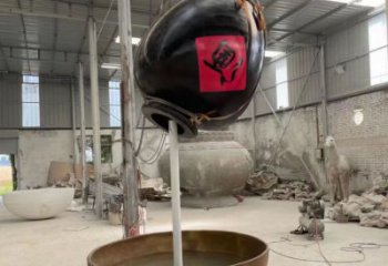 庭院酒壇雕塑廠家 噴水小品 鍛造不銹鋼酒壇雕塑生產