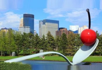 烤漆湯匙雕塑廠家 公園創(chuàng)意小品 戶外不銹鋼湯匙雕塑廠