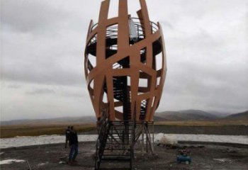 廣場鳥籠雕塑廠家 公園小品 鏤空不銹鋼鳥籠雕塑廠