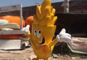 卡通麥穗雕塑廠家 歐式步行街?jǐn)[件 彩繪不銹鋼麥穗雕塑廠