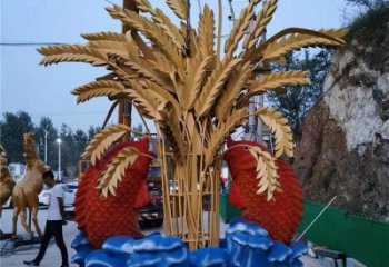 幾何麥穗雕塑廠 現(xiàn)代小品 異形不銹鋼麥穗雕塑廠