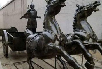 中式馬車雕塑廠家 公園仿古小品 游樂場不銹鋼馬車雕塑廠