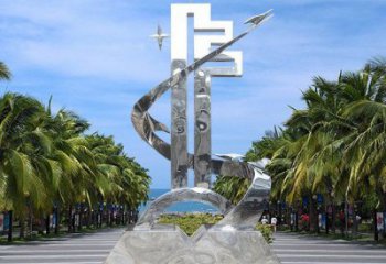 戶外鑰匙雕塑廠家 鏡面公園小品 大型不銹鋼鑰匙雕塑生產