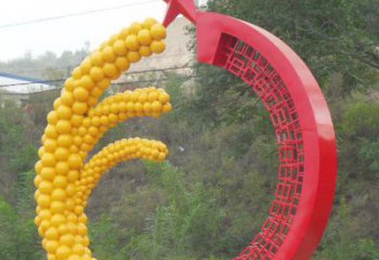 商業街水稻雕塑廠家 公園擺件 大型不銹鋼水稻雕塑廠