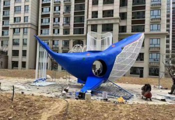 街道滑梯雕塑廠家 現代擺件 烤漆不銹鋼滑梯雕塑廠