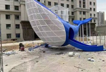 戶外滑梯雕塑廠家 噴漆小品 創意不銹鋼滑梯雕塑廠