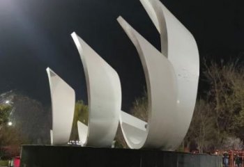 公園船帆雕塑廠家 戶外擺件 創意不銹鋼船帆雕塑廠