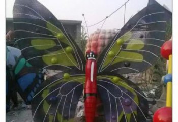 噴漆風箏雕塑廠家 中式村口小品 草地不銹鋼風箏雕塑廠