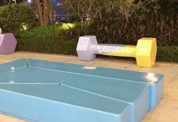 創意啞鈴雕塑廠家 抽象小品 公園不銹鋼啞鈴雕塑廠