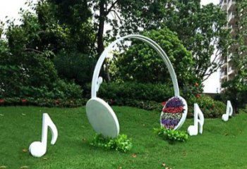 中式耳麥雕塑廠家 現代公園小品 游樂場不銹鋼耳麥雕塑廠