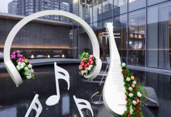 房地產耳麥雕塑廠家 創(chuàng)意擺件 鍛造不銹鋼耳麥雕塑廠