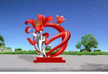 幾何果樹雕塑廠家 現代烤漆小品 創意不銹鋼果樹雕塑廠