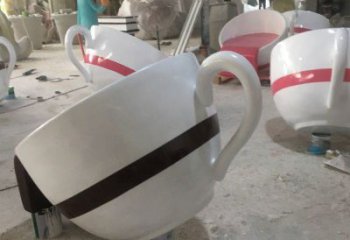 房地產咖啡杯雕塑廠家 彩繪公園擺件 大型咖啡杯雕塑價格