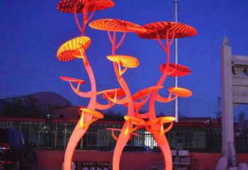 鏤空花傘雕塑廠家 園林小品 住宅小區(qū)不銹鋼花傘雕塑廠