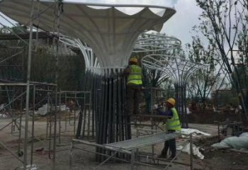 公園花傘雕塑廠家 戶外擺件 大型不銹鋼花傘雕塑定制