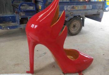 異形高跟鞋雕塑廠家 現(xiàn)代小品 烤漆高跟鞋雕塑價格