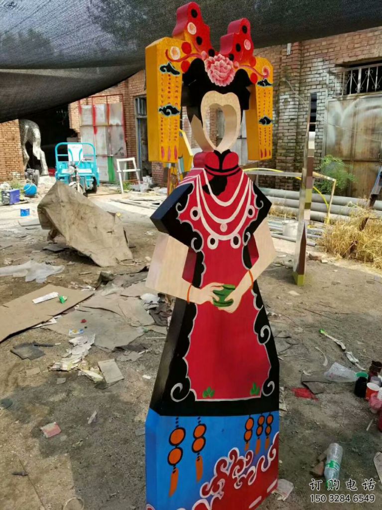 仿古皮影雕塑廠家 現代小品 房地產皮影雕塑廠制作