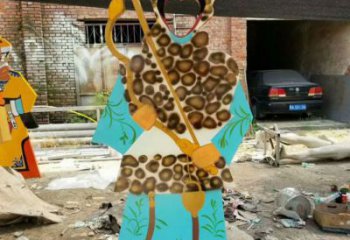 幾何皮影戲雕塑廠家 現代小品  戶外皮影戲雕塑定做