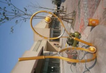 抽象網球拍雕塑廠家 鍍金小品 公園不銹鋼網球拍雕塑廠