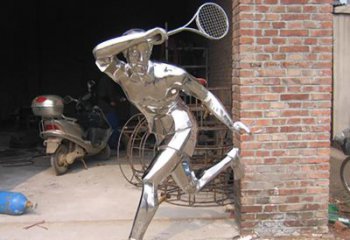 廣場乒乓球拍雕塑廠家 體育小品 不銹鋼乒乓球拍雕塑制作