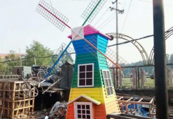 抽象大風(fēng)車雕塑廠家 創(chuàng)意小品 戶外大風(fēng)車雕塑制作