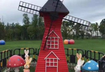 中式大風(fēng)車雕塑廠家 抽象小品 游樂場大風(fēng)車雕塑廠