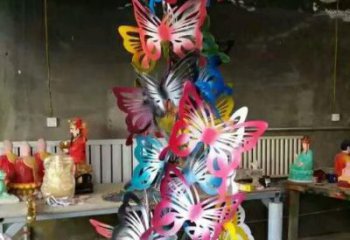 現(xiàn)代蝴蝶樹(shù)雕塑廠家 大型別墅區(qū)擺件 烤漆不銹鋼蝴蝶樹(shù)雕塑廠