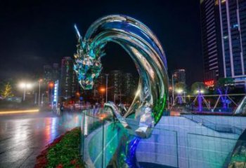 創意龍頭雕塑廠家 戶外抽象小品 公園不銹鋼龍頭雕塑廠