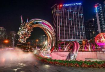 大型龍頭雕塑廠家 鍛造小品 中式不銹鋼龍頭雕塑廠