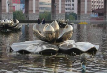 大型睡蓮雕塑廠家 鍛造小品 歐式不銹鋼睡蓮雕塑廠