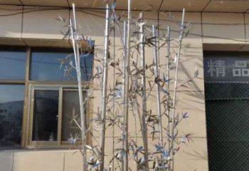 拉絲竹子雕塑廠家 鏤空創(chuàng)意擺件 別墅區(qū)不銹鋼竹子雕塑廠
