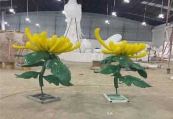 烤漆菊雕塑廠家 創(chuàng)意小品 歐式不銹鋼菊雕塑廠