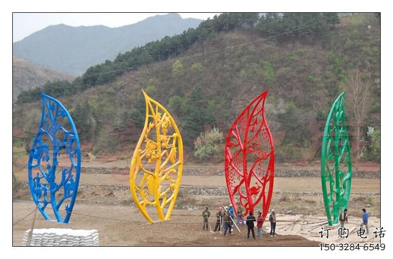 異形樹葉子雕塑廠家 現代公園小品 廣場不銹鋼樹葉子雕塑廠