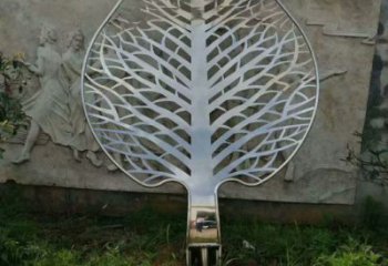 鏤空花葉雕塑廠家 園林小品 幾何不銹鋼花葉雕塑廠