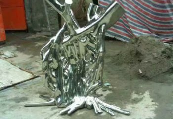 抽象樹墩雕塑廠家 公園小品 鏡面不銹鋼樹墩雕塑報(bào)價(jià)