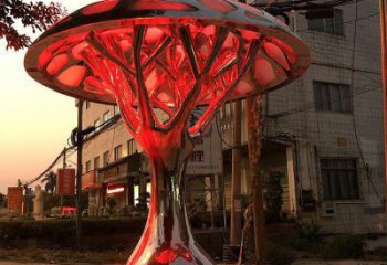 烤漆樹冠雕塑廠家 燈光小品 戶外不銹鋼樹冠雕塑廠