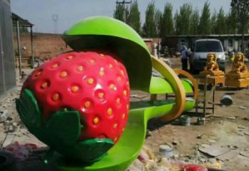 彩繪草莓雕塑廠家 公園擺件 街頭不銹鋼草莓雕塑廠