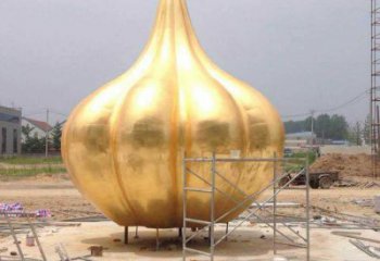 異形大蒜雕塑廠家 現代廣場小品 戶外不銹鋼大蒜雕塑廠