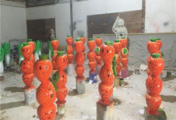 抽象胡蘿卜雕塑廠家  抽象小品 戶外胡蘿卜雕塑制作