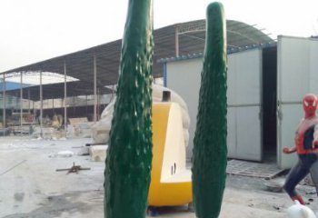 噴漆黃瓜雕塑廠家 中式小品 草地黃瓜雕塑廠