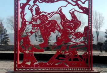 大型窗花雕塑廠家 剪紙小品 鏤空不銹鋼窗花雕塑制作