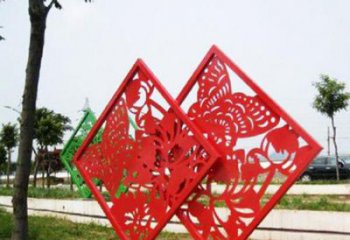 中式窗花雕塑廠家 鏤空小品 游樂場不銹鋼窗花雕塑廠