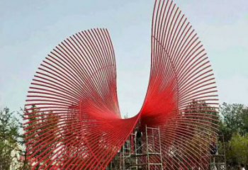 烤漆鳳羽雕塑廠家 鋼管小品 戶(hù)外不銹鋼鳳羽雕塑定做