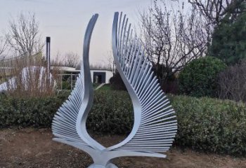 鏡面鳳羽雕塑廠家 大型擺件 現(xiàn)代不銹鋼鳳羽雕塑定做