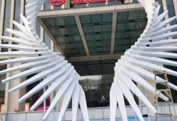 現(xiàn)代鳳羽雕塑廠家 大型別墅區(qū)擺件 創(chuàng)意不銹鋼鳳羽雕塑廠