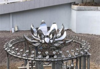 鍛造并蒂蓮雕塑廠家 現代小品 戶外不銹鋼并蒂蓮雕塑廠