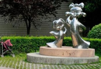 鏡面小孩雕塑廠家 大型擺件 游樂場不銹鋼小孩雕塑廠