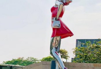 創(chuàng)意女孩雕塑廠家 現(xiàn)代廣場(chǎng)小品 公園不銹鋼女孩雕塑廠