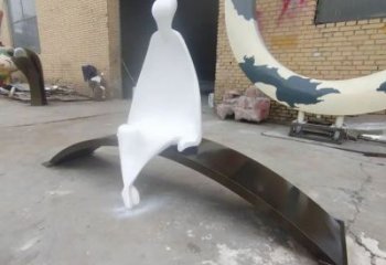 中式女人雕塑廠家 烤漆小品 游樂場不銹鋼女人雕塑廠